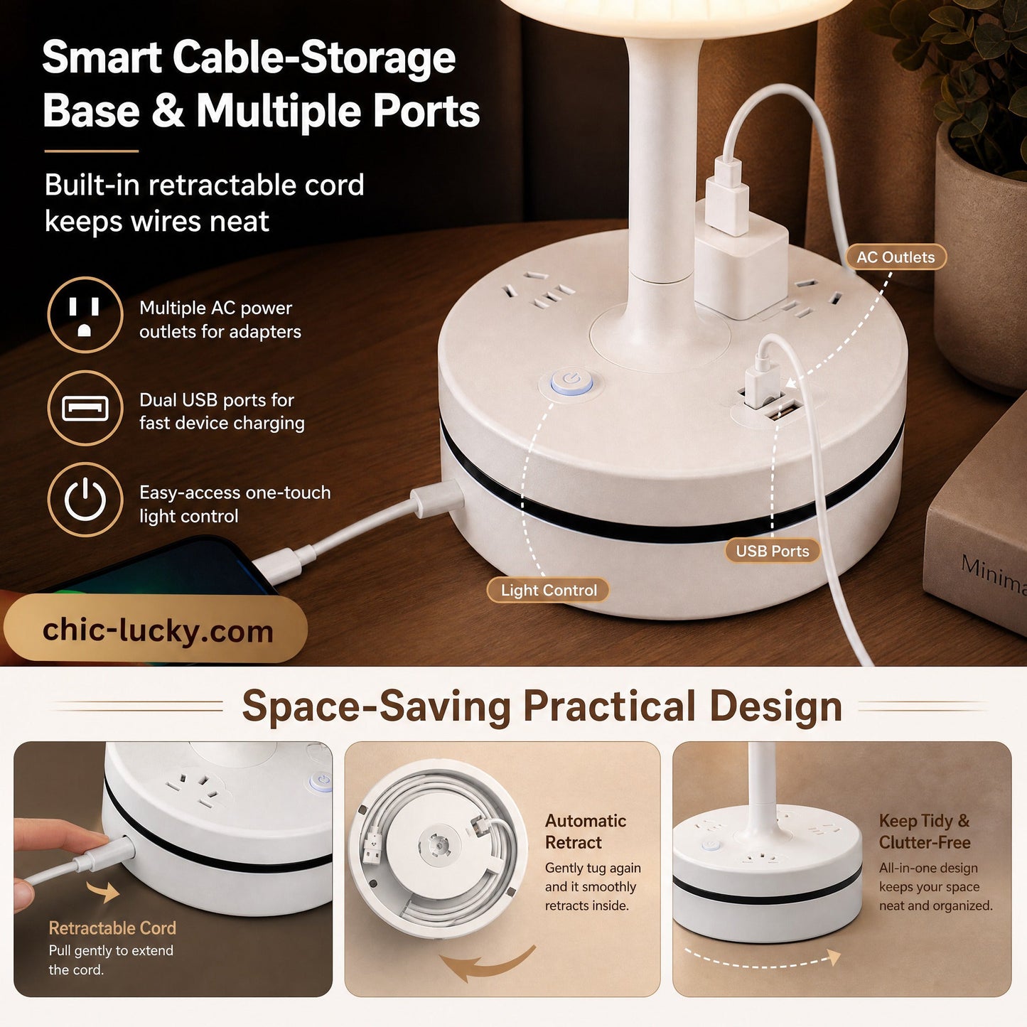 ⏳LAST DAY SALE ONLY £15.99!!🎁💡 Bedside Lamp with AC Outlets and USB Ports