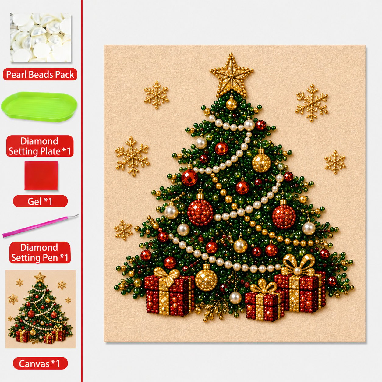 🧘Relaxing & Beginner-Friendly - Darolio®🎨💎DIY Christmas Pearl Art Kit