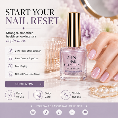 💜💅 Limited-Time OFF !! ⏰ Lilac Glossy Nail Strengthener – Strengthen Weak Nails & Restore Natural Shine — Darolio®
