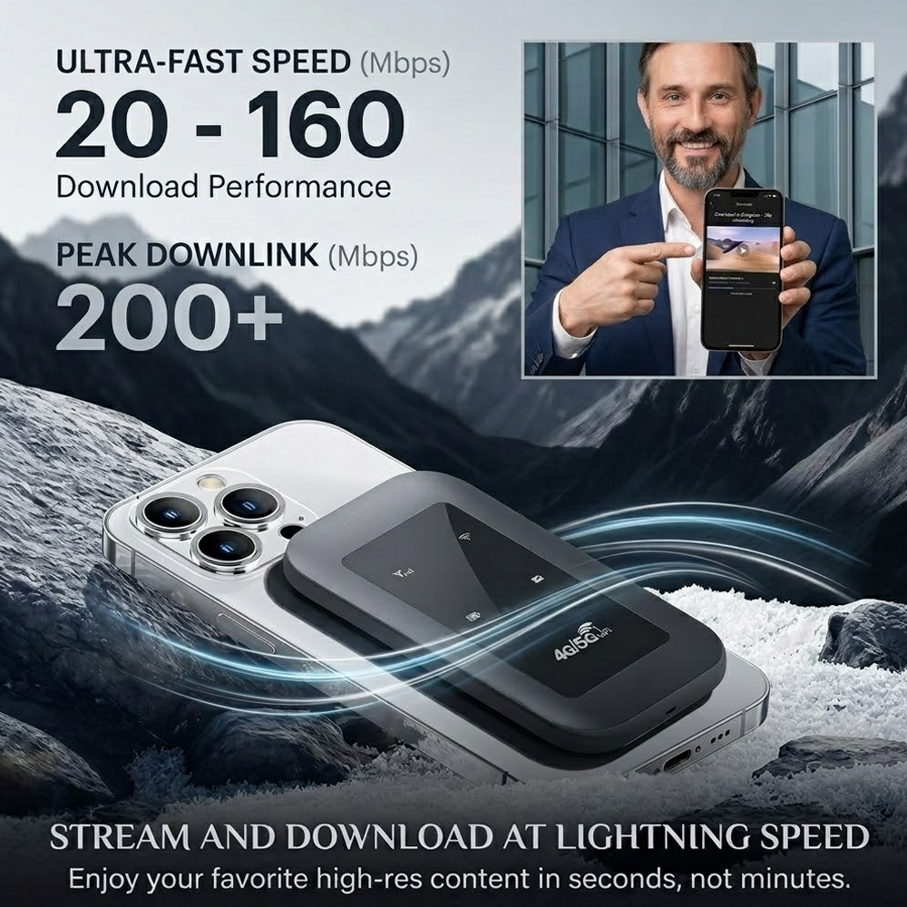Darolio® 🔥2026 HOT SALE🔥LAST DAY 49% OFF❤️ Portable WiFi Hotspot: Your Private Secure WiFi for Anywhere in the World - One Device, Total Freedom