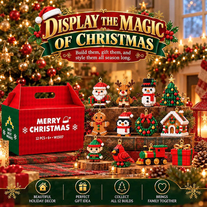 ⏳ Last day to save 49% – 🎄12-Day Mini Christmas Ornament Advent Calendar | 24 unique festive buildable designs with hanging loops—perfect for decorating Christmas trees, wreaths, and holiday displays