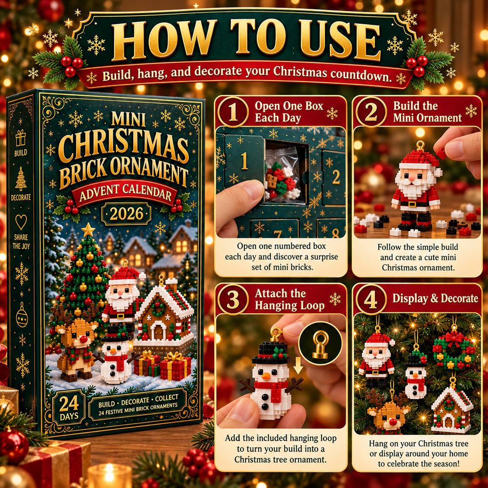 ⏳ Last day to save 49% – 🎄 24-Day Mini Christmas Ornament Advent Calendar | 24 unique festive buildable designs with hanging loops🔥🎁