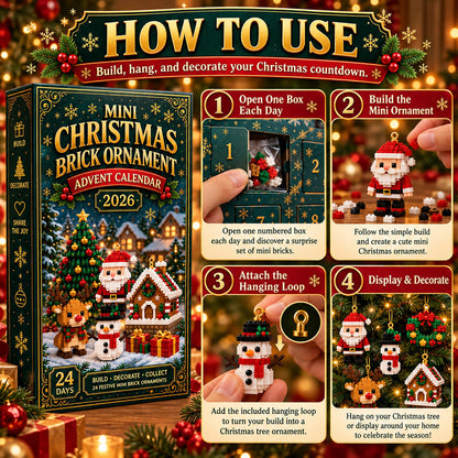 ⏳ Last day to save 49% – 🎄 24-Day Mini Christmas Ornament Advent Calendar | 24 unique festive buildable designs with hanging loops🔥🎁