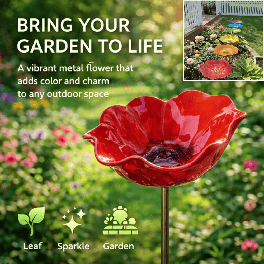 Darolio® 💖🎁2026 Mother's Day Gifts 40% Off--🎁Handmade Metal Flower Garden Stake🐦