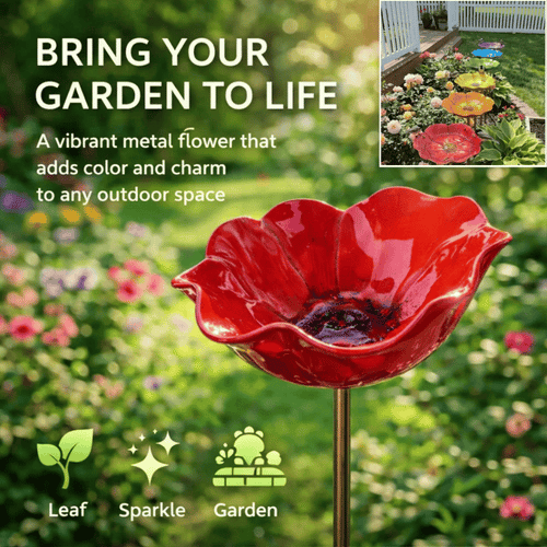 Darolio® 💖🎁2026 Mother's Day Gifts 40% Off--🎁Handmade Metal Flower Garden Stake🐦