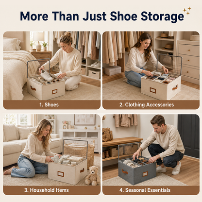 ✨ Foldable 12-Compartment Storage Box – Organize Shoes, Toys & Home Clutter With Smart Space-Saving Design 🏠