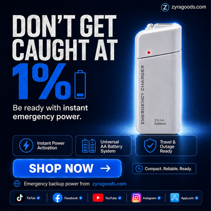 ⚡ LIMITED TIME 50% OFF!!Portable Emergency Phone Charger – 2 AA Battery Powered Backup