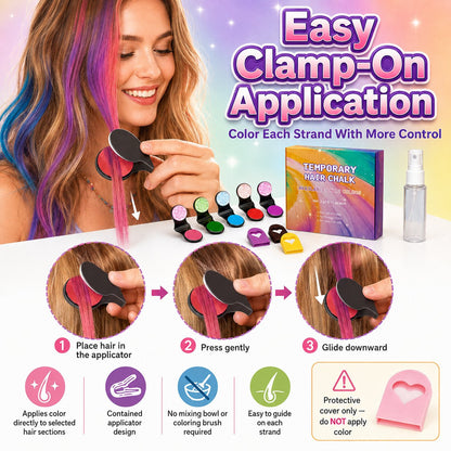 upsell🔥Last Day 50% OFF - 🌈12-Color Temporary Hair Chalk Applicator Set