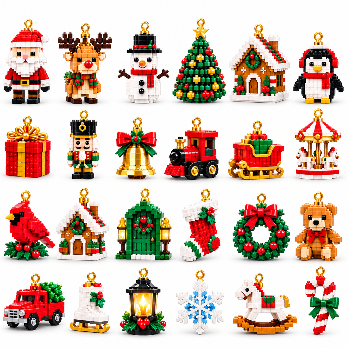 ⏳ Last day to save 49% – 🎄 24-Day Mini Christmas Ornament Advent Calendar | 24 unique festive buildable designs with hanging loops🔥🎁