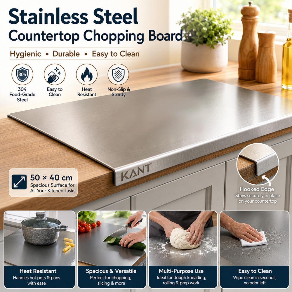 🔪 50% OFF NOW! ✨ Stainless Steel Countertop Chopping Board – Hygienic, Knife-Friendly & Easy-Clean Surface 🍽️
