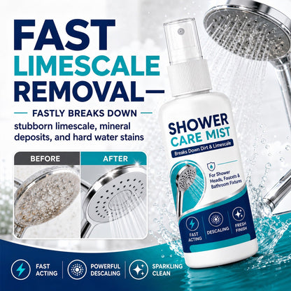 💦50% OFF!✨ Fast-Acting Shower Limescale Remover Spray 🚿💙Dissolves stubborn mineral deposits & hard water stains. Restores water flow & shine – just spray & wipe!🧼💪