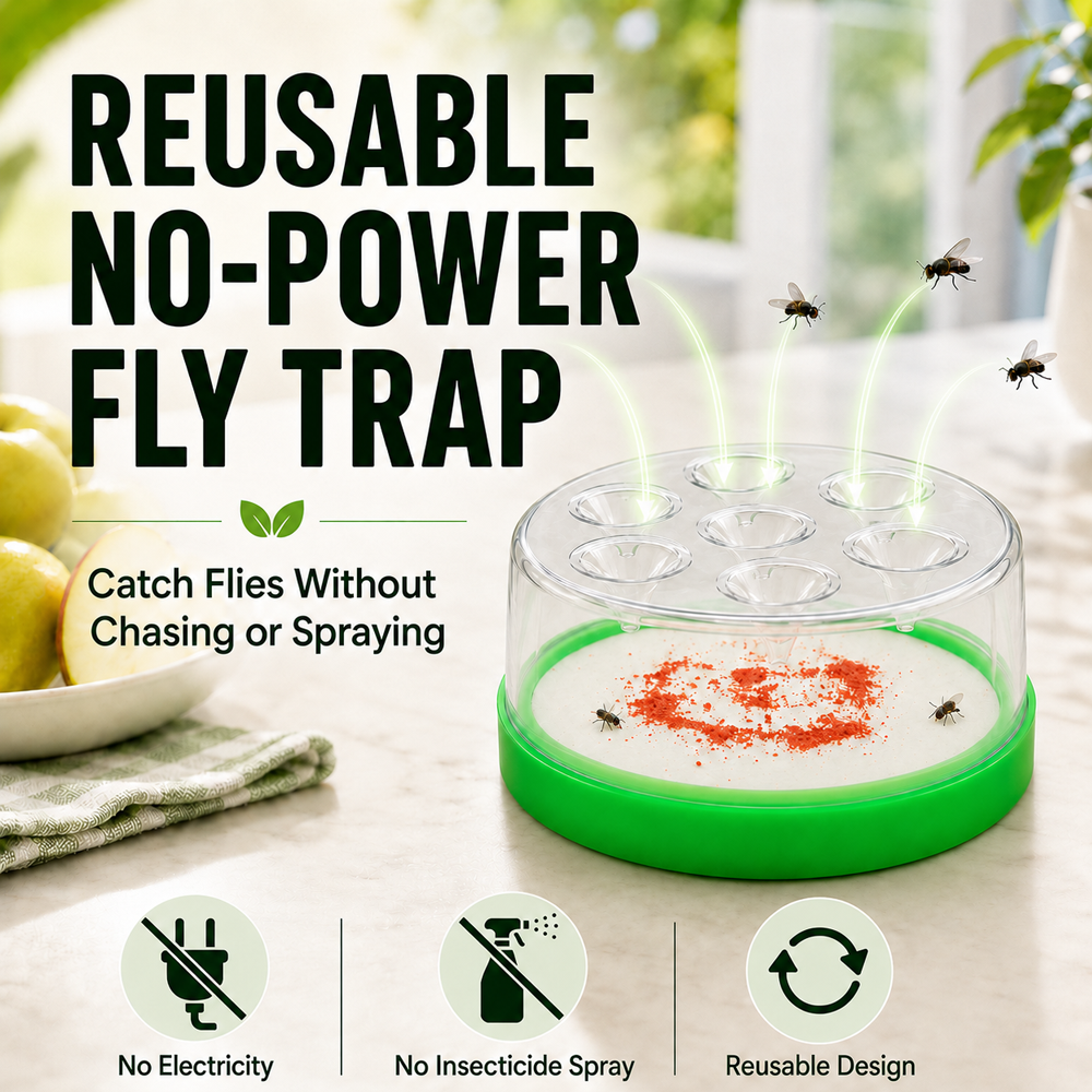 🏠🛡️Reusable Non-Electric Fly Trap--Near kitchen sinks, trash cans, pet bowls, garage windows, patios, and BBQs.Dlosyvo®
