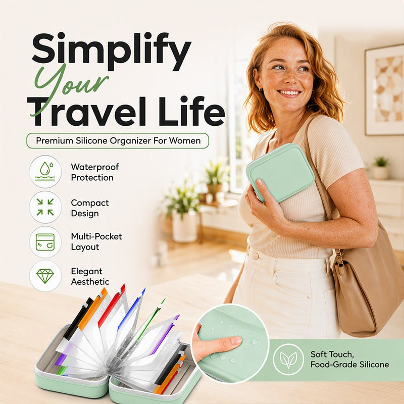 🥳2026 HOT SALE💞UP TO 50% OFF!!💊 A8 Waterproof Travel Pill Organizer Case with 14 Color-Coded Zipper Pouches for Vitamins & Supplements