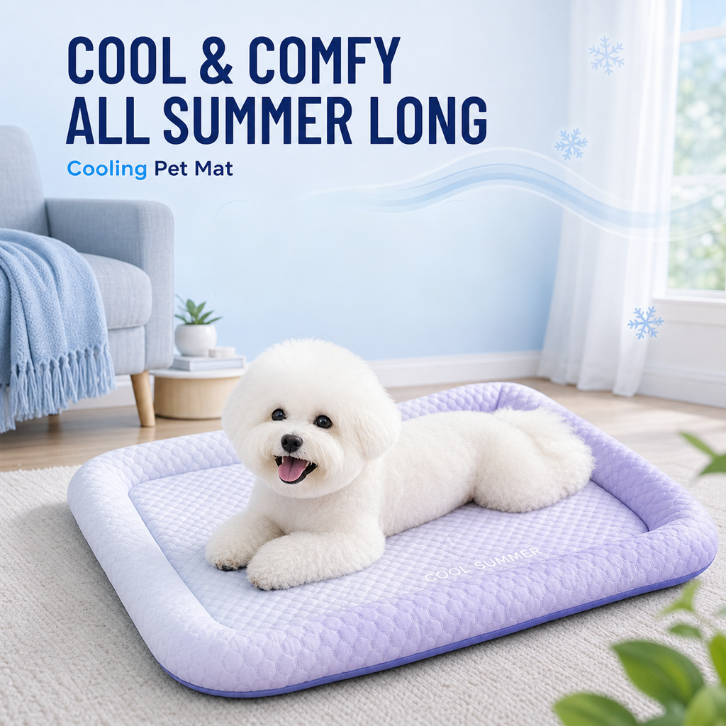 Darolio®❄️Pet Cooling Mat for Dogs & Cats 🐾  Naturally Cool Ice-Silk Pad • Breathable, Washable & Soft