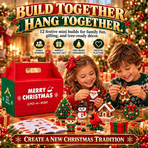 ⏳ Last day to save 49% – 🎄12-Day Mini Christmas Ornament Advent Calendar | 24 unique festive buildable designs with hanging loops—perfect for decorating Christmas trees, wreaths, and holiday displays