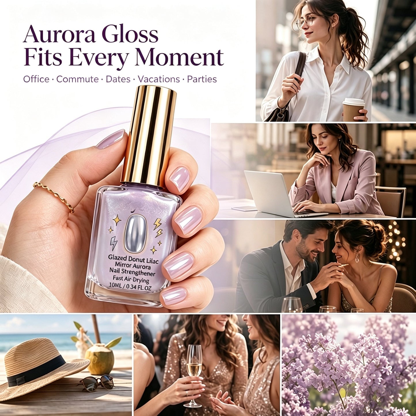 💜💅 Limited-Time OFF !! ⏰ Lilac Glossy Nail Strengthener – Strengthen Weak Nails & Restore Natural Shine — Darolio®