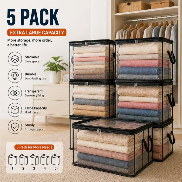 ⏰🔥Darolio®LIMITED TIME 50% OFF! 🏠 Transparent Large-Capacity Dustproof & Moisture-Proof Storage Bag – Perfect for Clothes, Toys, Books & More ✨