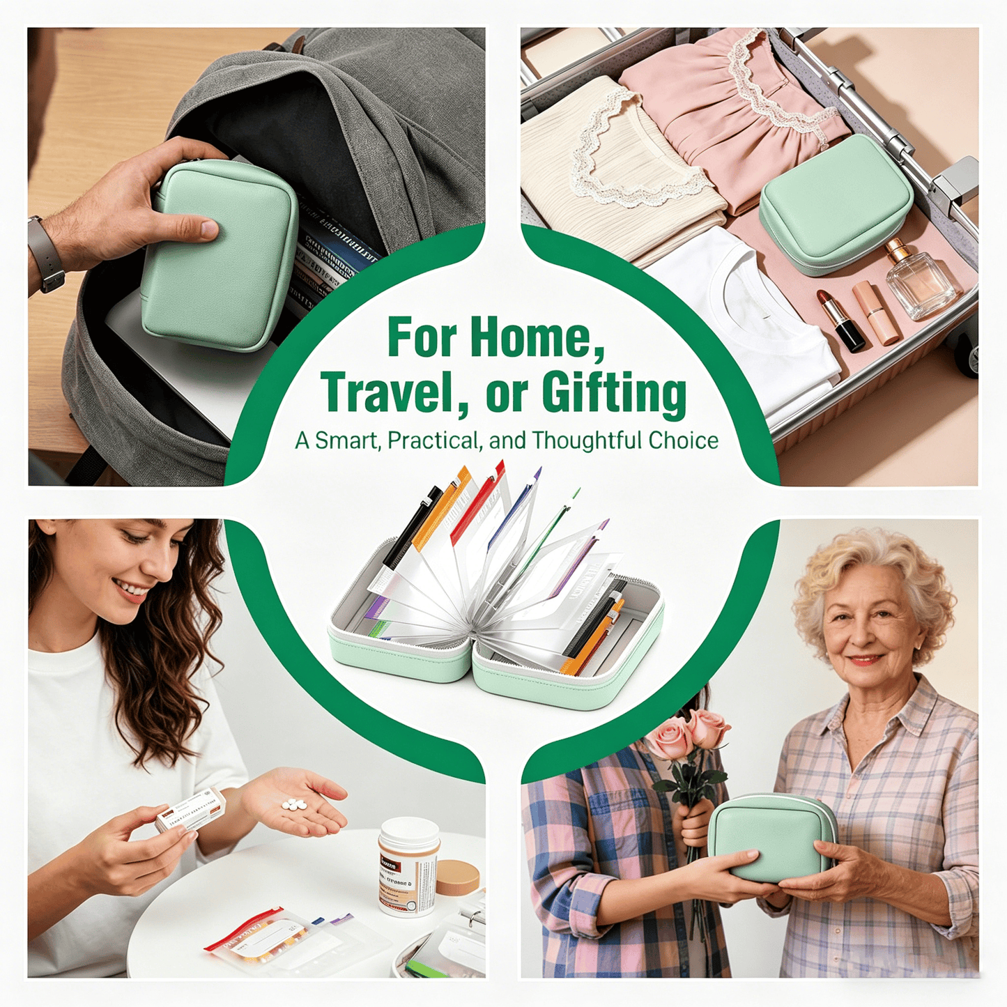 🥳2026 HOT SALE💞UP TO 50% OFF!!💊 A8 Waterproof Travel Pill Organizer Case with 14 Color-Coded Zipper Pouches for Vitamins & Supplements
