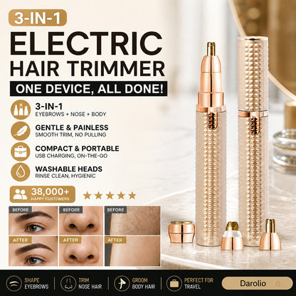 ✂️ 2026 Sale — Over 38,000 Sold!🔥 Portable Electric Eyebrow Trimmer – Interchangeable Heads 🪒