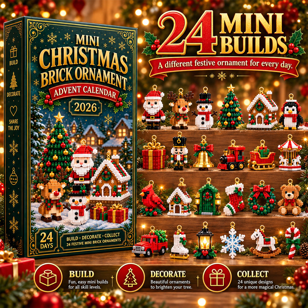 ⏳ Last day to save 49% – 🎄 24-Day Mini Christmas Ornament Advent Calendar | 24 unique festive buildable designs with hanging loops🔥🎁