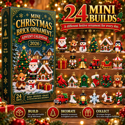 ⏳ Last day to save 49% – 🎄 24-Day Mini Christmas Ornament Advent Calendar | 24 unique festive buildable designs with hanging loops🔥🎁