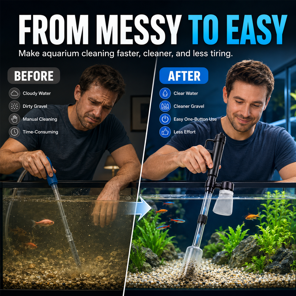 🔥Electric Aquarium Gravel Cleaner – Keep Your Fish Tank Crystal Clear Effortlessly 🐠✨