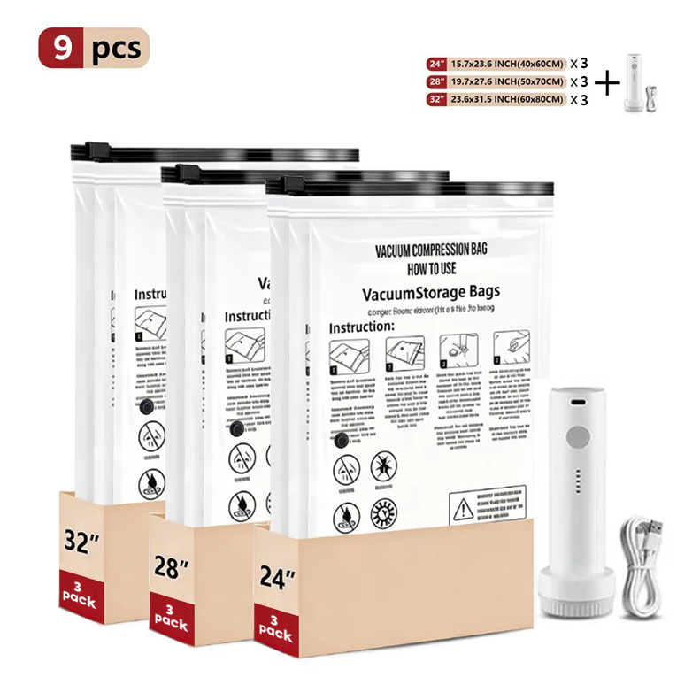 Darolio®Cordless Travel Vacuum Storage Compression Bag Set