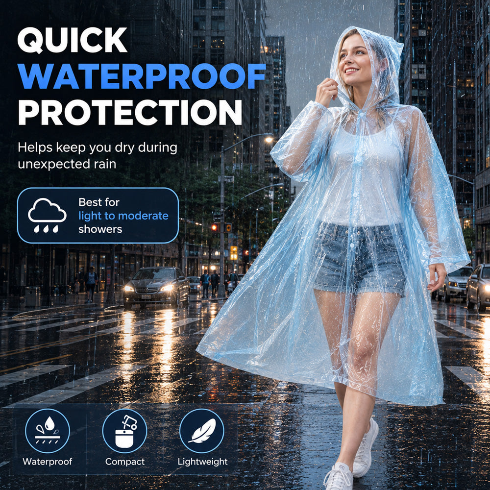 🌧️ 50% OFF! Pocket-Size Emergency Rain Poncho, Ball-Packed Waterproof Raincoat, One-Size Lightweight Rain Protection for Travel, Hiking & Outdoor