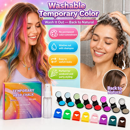 upsell🔥Last Day 50% OFF - 🌈12-Color Temporary Hair Chalk Applicator Set