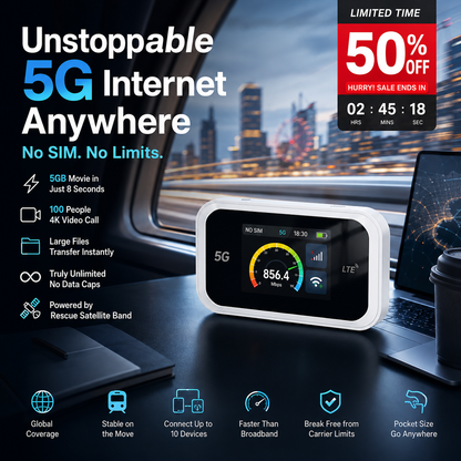 📶Mobile hotspot with full Wi-Fi coverage(No card included)