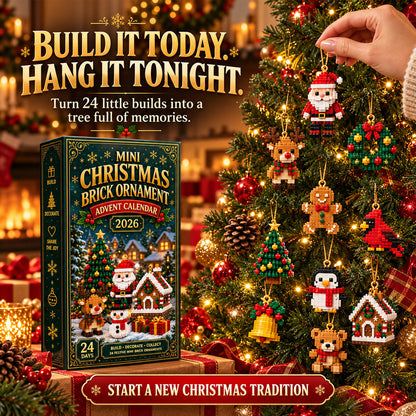 ⏳ Last day to save 49% – 🎄 24-Day Mini Christmas Ornament Advent Calendar | 24 unique festive buildable designs with hanging loops🔥🎁