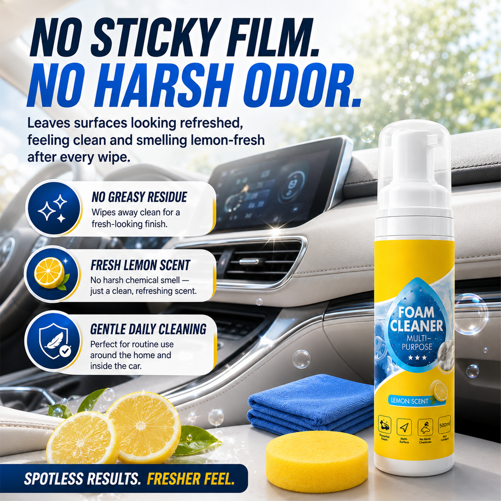 Darolio®🔥 4-in-1 Multi-Enzyme Foam Cleaner – Deep Clean Car, Kitchen, Bathroom & Sofa