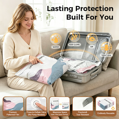 🥳2026 HOT SALE🥳💞50K+ SOLD!Darolio® No‑Pump Vacuum Storage Bags – Press & seal, no pump needed. Saves 80% space, keeps clothes dry & dust‑free. Perfect for bulky bedding & off‑season gear. 🛏️🗄️
