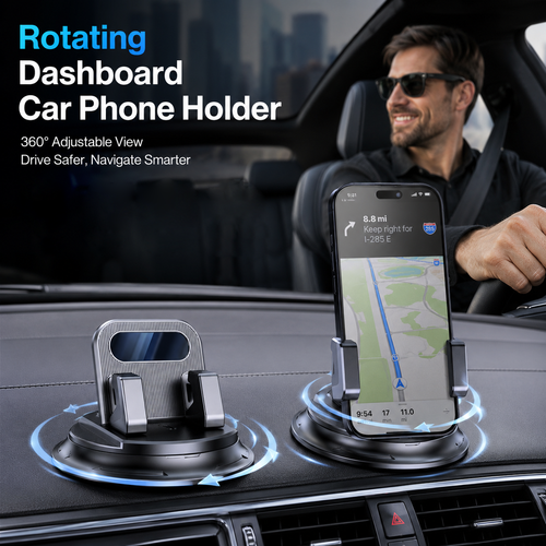 Darolio® 🚗 40% OFF NOW!📱 Rotating Dashboard Car Phone Holder – 360° Adjustable & Anti-Slip – Hands-Free Phone Mount 🛡️