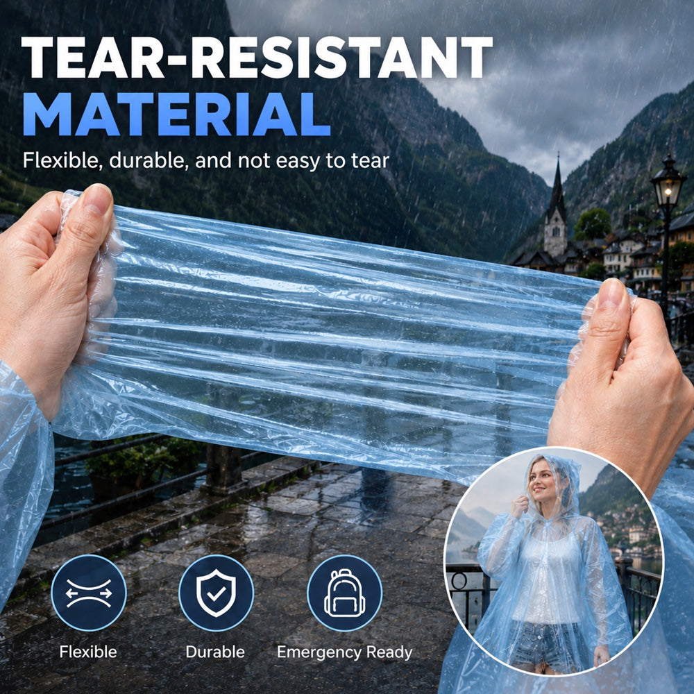 🌧️ 50% OFF! Pocket-Size Emergency Rain Poncho, Ball-Packed Waterproof Raincoat, One-Size Lightweight Rain Protection for Travel, Hiking & Outdoor