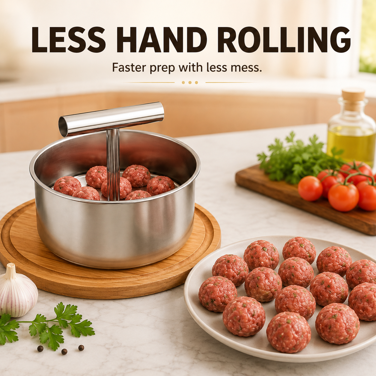 🥳🥳 Stainless Steel Manual Meatball Maker – 6 & 12 Hole Multi-Portion Press ✨