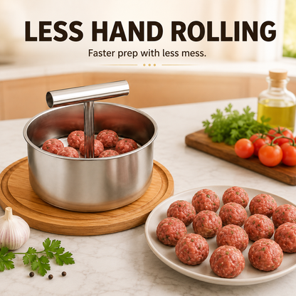 🥳🥳 Stainless Steel Manual Meatball Maker – 6 & 12 Hole Multi-Portion Press ✨