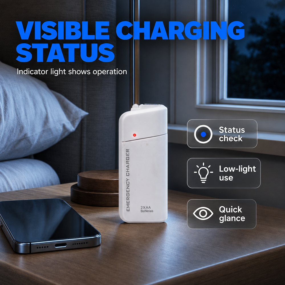 ⚡ LIMITED TIME 50% OFF!!Portable Emergency Phone Charger – 2 AA Battery Powered Backup