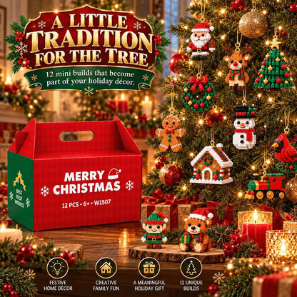 ⏳ Last day to save 49% – 🎄12-Day Mini Christmas Ornament Advent Calendar | 24 unique festive buildable designs with hanging loops—perfect for decorating Christmas trees, wreaths, and holiday displays