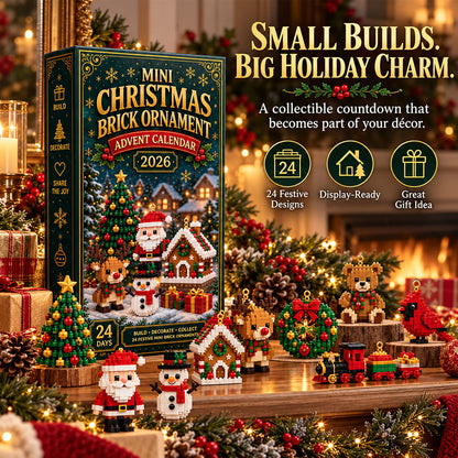 ⏳ Last day to save 49% – 🎄 24-Day Mini Christmas Ornament Advent Calendar | 24 unique festive buildable designs with hanging loops🔥🎁
