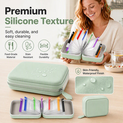 🥳2026 HOT SALE💞UP TO 50% OFF!!💊 A8 Waterproof Travel Pill Organizer Case with 14 Color-Coded Zipper Pouches for Vitamins & Supplements