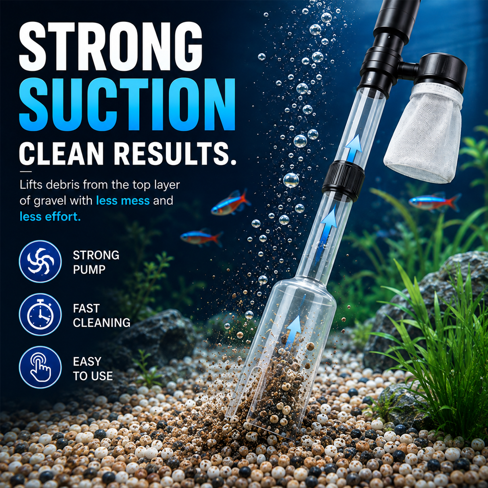 🔥Electric Aquarium Gravel Cleaner – Keep Your Fish Tank Crystal Clear Effortlessly 🐠✨