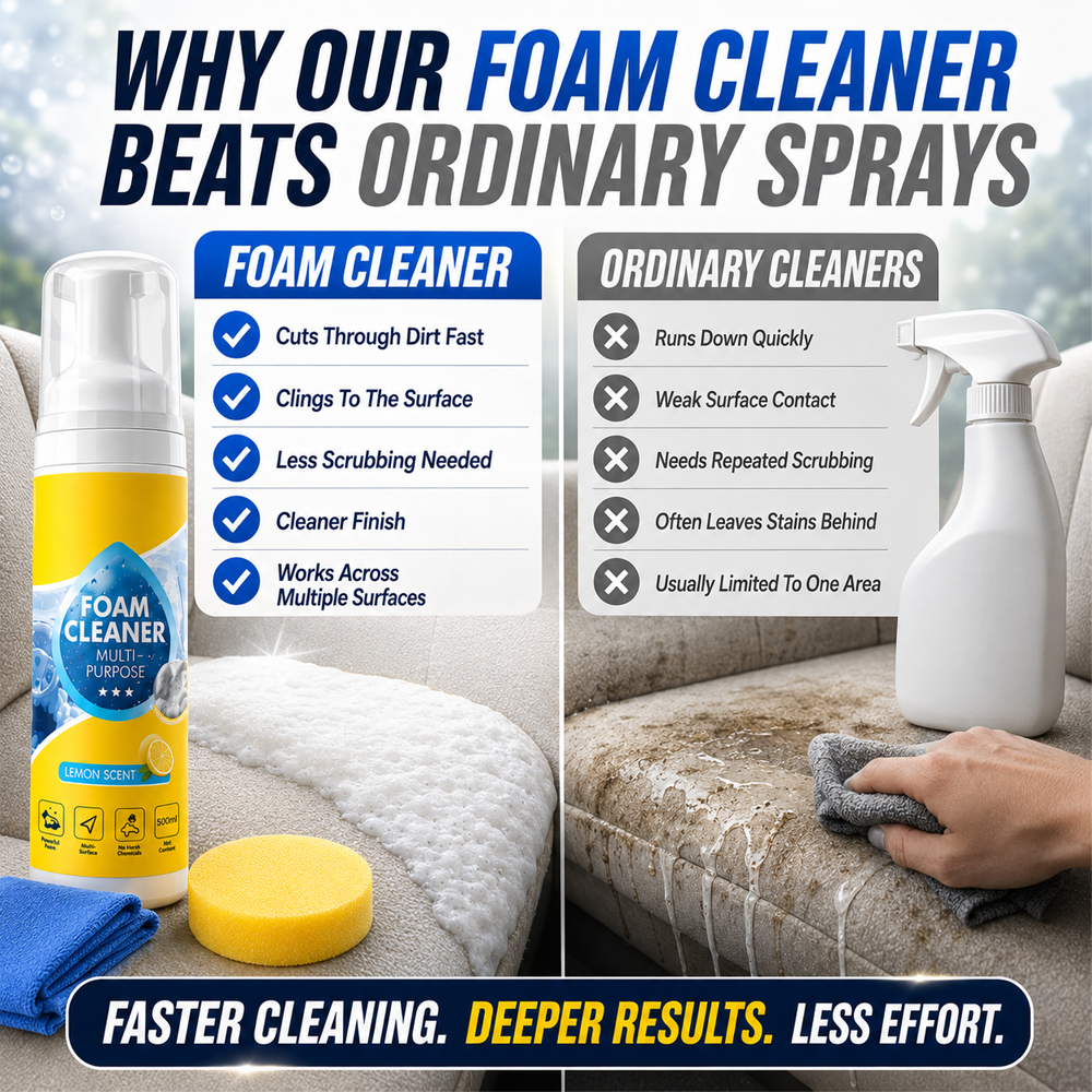 Darolio®🔥 4-in-1 Multi-Enzyme Foam Cleaner – Deep Clean Car, Kitchen, Bathroom & Sofa