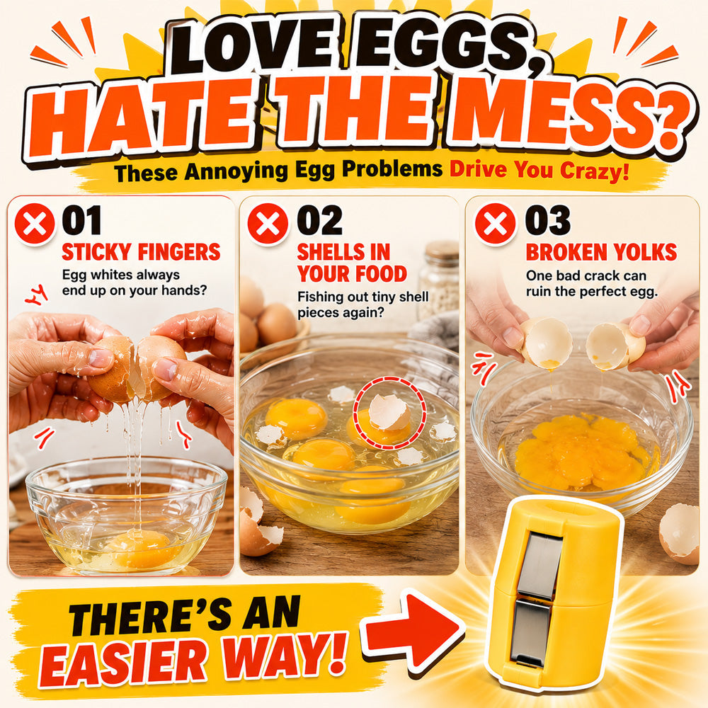 upsell🔥🔥🔥Limited-time 😮‍💨 Buy 1 Get 1 Free ！！！🍳 Quick Egg Cracker Tool – Open Hundreds Of Eggs Faster & Cleaner 🔥
