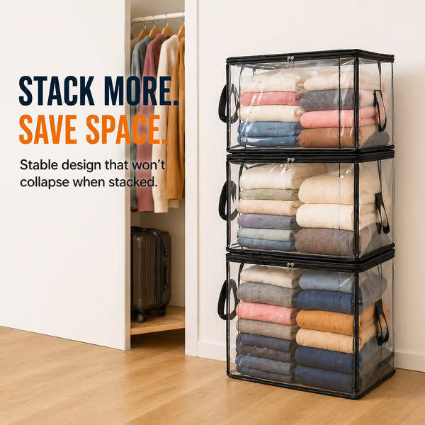 ⏰🔥Darolio®LIMITED TIME 50% OFF! 🏠 Transparent Large-Capacity Dustproof & Moisture-Proof Storage Bag – Perfect for Clothes, Toys, Books & More ✨