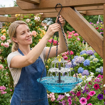 🔥🔥2026 Spring Sale 40% Off--🐦Solar Cascade Hanging Bird Bath Fountain  -Darolio®