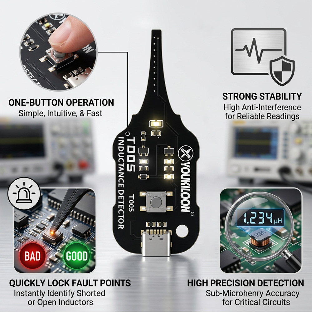Darolio®🥳2026 HOT SALE🥳💞50K+ SOLD!💡⚙️ 50% OFF! In-Circuit Inductor Tester – One-button simplicity, clear indicator. Non-contact, rapid diagnosis. A must-have for electronics repair. 📟🕊️