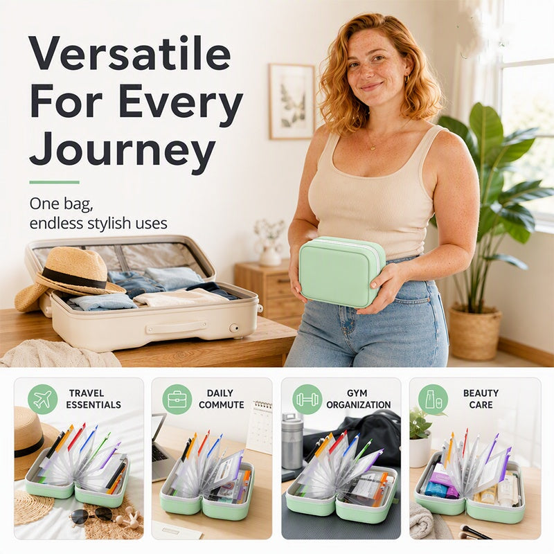 🥳2026 HOT SALE💞UP TO 50% OFF!!💊 A8 Waterproof Travel Pill Organizer Case with 14 Color-Coded Zipper Pouches for Vitamins & Supplements