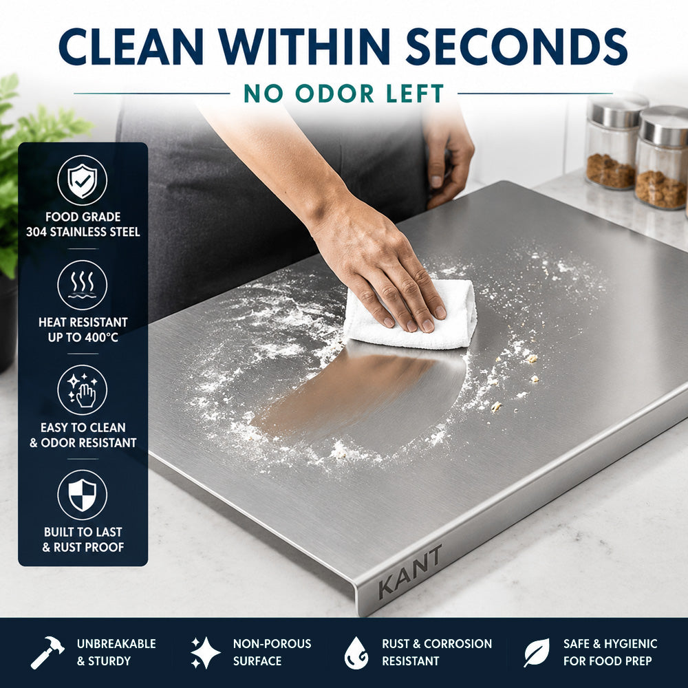🔪 50% OFF NOW! ✨ Stainless Steel Countertop Chopping Board – Hygienic, Knife-Friendly & Easy-Clean Surface 🍽️