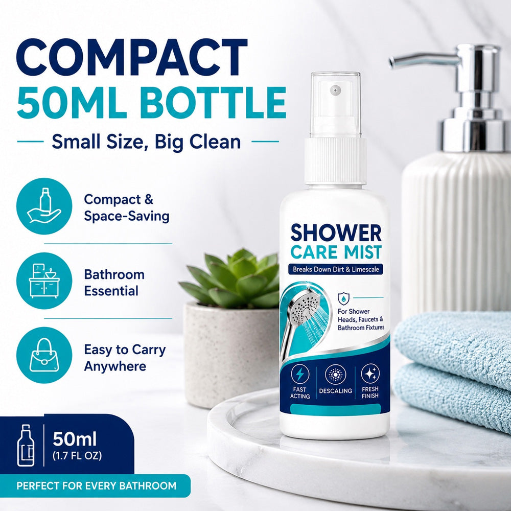 💦50% OFF!✨ Fast-Acting Shower Limescale Remover Spray 🚿💙Dissolves stubborn mineral deposits & hard water stains. Restores water flow & shine – just spray & wipe!🧼💪